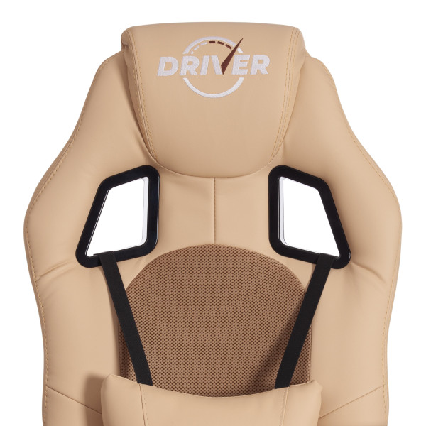 Кресло DRIVER (22) (кож/зам/ткань, бежевый/бронза, 36-34/TW-21) фото № 7