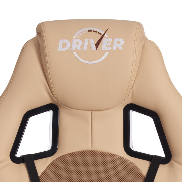 Кресло DRIVER (22) (кож/зам/ткань, бежевый/бронза, 36-34/TW-21) фото № 8