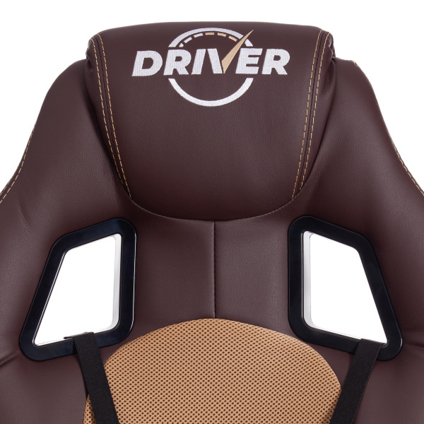 Кресло DRIVER (22) (кож/зам/ткань, коричневый/бронза, 36-36/TW-21) фото № 8