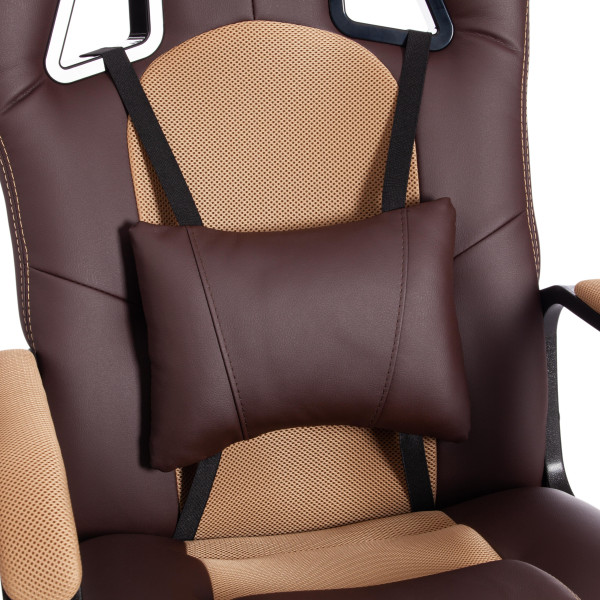 Кресло DRIVER (22) (кож/зам/ткань, коричневый/бронза, 36-36/TW-21) фото № 9