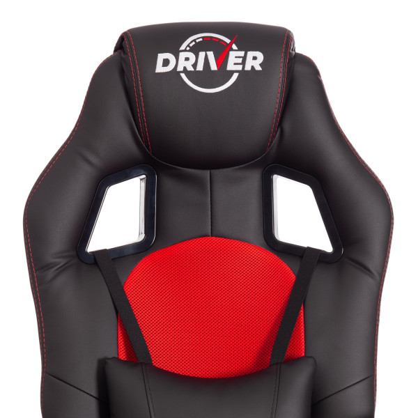 Кресло DRIVER (22) (кож/зам/ткань, черный/красный, 36-6/TW-08) фото № 7