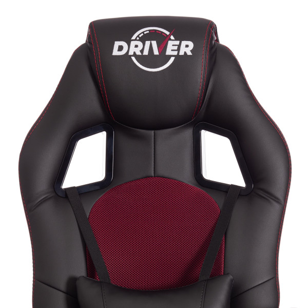 Кресло DRIVER (22) (кож/зам/ткань, черный/бордо, 36-6/TW-13) фото № 7