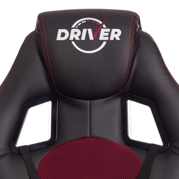 Кресло DRIVER (22) (кож/зам/ткань, черный/бордо, 36-6/TW-13) фото № 8