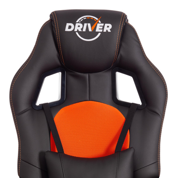 Кресло DRIVER (22) (кож/зам/ткань, черный/оранжевый, 36-6/TW-07) фото № 7