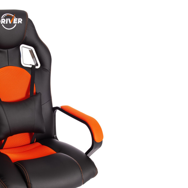 Кресло DRIVER (22) (кож/зам/ткань, черный/оранжевый, 36-6/TW-07) фото № 10