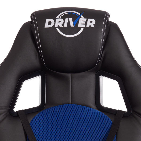 Кресло DRIVER (22) (кож/зам/ткань, черный/синий, 36-6/TW-10) фото № 8