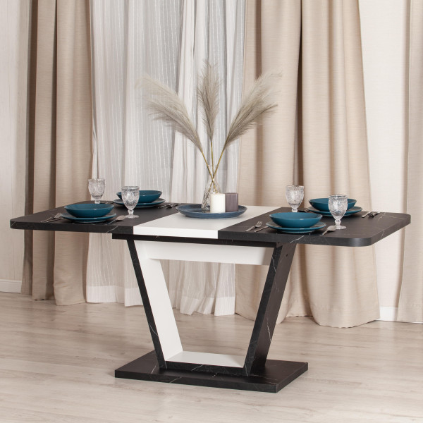 Стол обеденный VOX (Мрамор черный/Белый) фото № 15