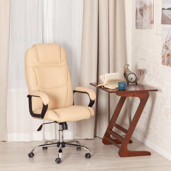 Кресло BERGAMO хром (22) кож/зам, бежевый, 36-34 фото № 18