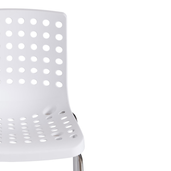 Стул SKALBERG (mod. C-084-A) металл/пластик, 46 х 56 х 79 см, White (белый) / Chrome (хром) фото № 6