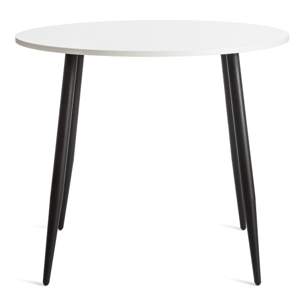 Стол URANUS ЛДСП/металл, 90x90x77 см, Белый/Черный фото № 2