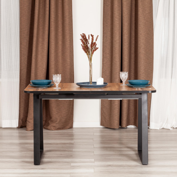 Стол MALTIDO ЛДСП/HPL/металл, 130 х 75+30 х 75 см, Дуб Вотан/чёрный фото № 12