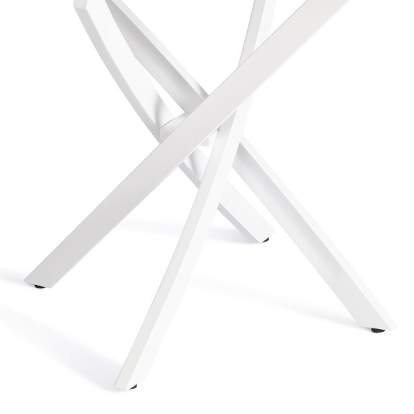 Стол MANZANA ЛДСП/HPL/металл, 100 х 100+30 х 75 см, Мрамор светлый/чёрный фото № 11