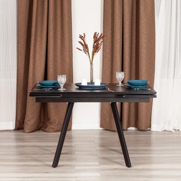 Стол VIGO ЛДСП/HPL/металл,  120 x 80 x 30 х 30 х 75 см, Мрамор чёрный/чёрный фото № 11