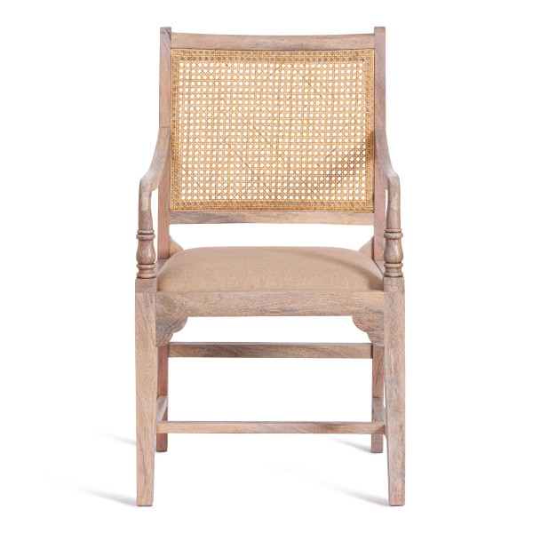 Кресло Secret De Maison RIVIERA (mod.2373) дерево манго/ткань/тростник, 55х45х95 см, white wash/натуральный фото № 5