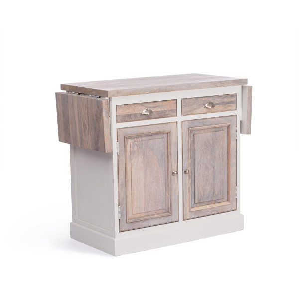 Кухонный остров Secret De Maison RIVIERA ( mod.2328N ) дерево манго, 100х80х95 см, Antique white/white wash фото № 2