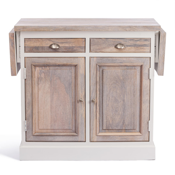 Кухонный остров Secret De Maison RIVIERA ( mod.2328N ) дерево манго, 100х80х95 см, Antique white/white wash фото № 4