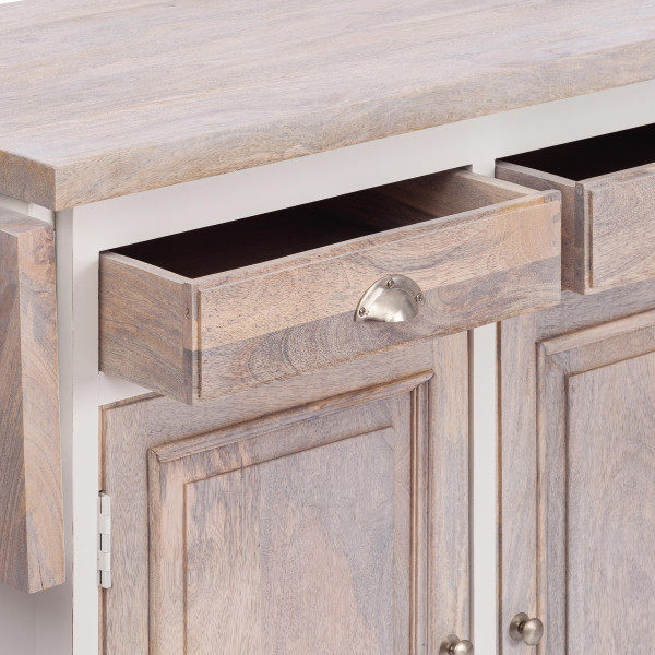 Кухонный остров Secret De Maison RIVIERA ( mod.2328N ) дерево манго, 100х80х95 см, Antique white/white wash фото № 7