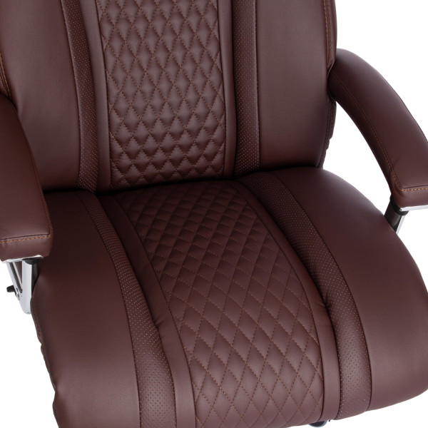 Кресло Trust (max) кож/зам, коричневый/коричневый стеганный/коричневый, 36-36/36-36/6/36-36/06 фото № 11