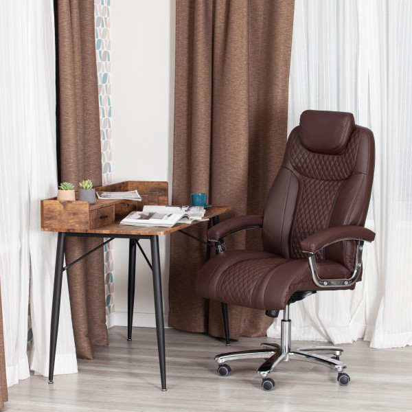 Кресло Trust (max) кож/зам, коричневый/коричневый стеганный/коричневый, 36-36/36-36/6/36-36/06 фото № 17