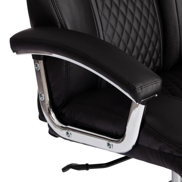 Кресло Trust (max) кож/зам, черный/черный стеганный/черный, 36-6/36-6/36-6/06 фото № 12