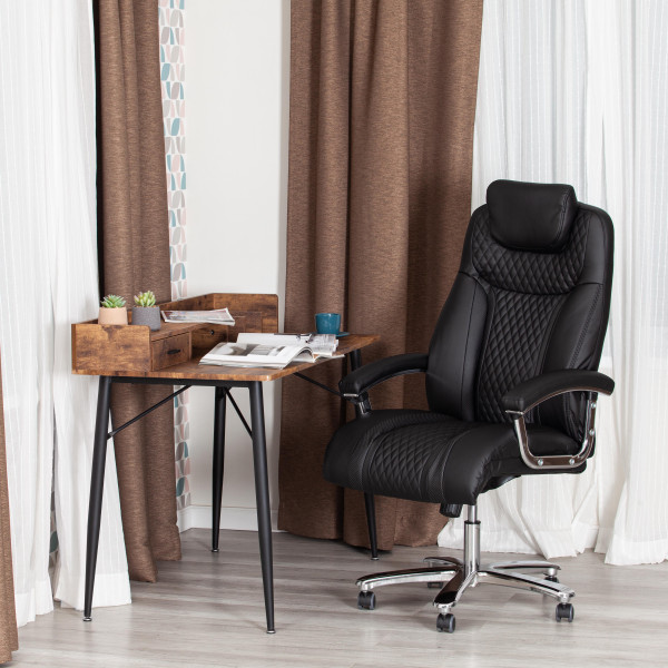 Кресло Trust (max) кож/зам, черный/черный стеганный/черный, 36-6/36-6/36-6/06 фото № 17