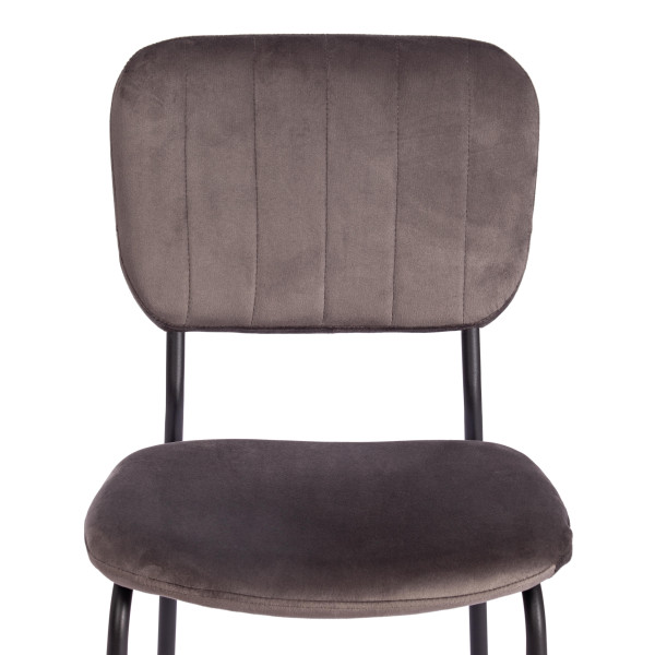 Стул CAROL (mod. UC06) металл, вельвет, 45 х 56 х 82 см, Light grey (светло-серый) HLR24 / черный фото № 6