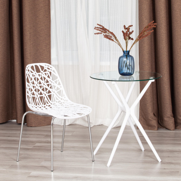 Стол PARNAVAZ (mod. 29) пластик/стекло,  60 x 60 x 70,5 см, White (белый) 11954 фото № 5