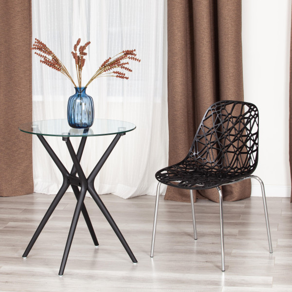 Стол PARNAVAZ (mod. 29) пластик/стекло,  60 x 60 x 70,5 см, Black (черный) 05 фото № 5