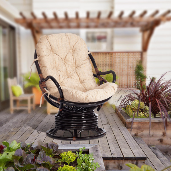 Кресло вращающееся "FLORES" 5005 /без подушки/ Античный коричневый фото № 15