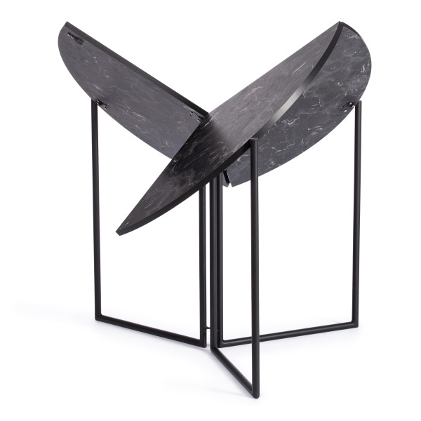 Стол складывающийся YOOP (mod. 1202) ЛДСП+меламин/металл, 100 х 100 х 72 см, чёрный мрамор/чёрный фото № 2