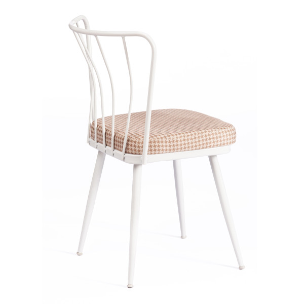 Стул YANIS (mod. 983) металл/ткань,  42.5 х 50.5 х 82.5 см, бело-коричневая клетка фото № 3