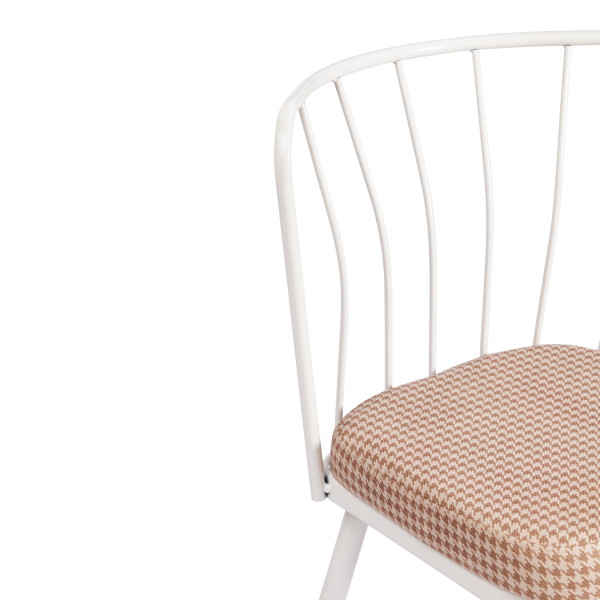 Стул YANIS (mod. 983) металл/ткань,  42.5 х 50.5 х 82.5 см, бело-коричневая клетка фото № 8