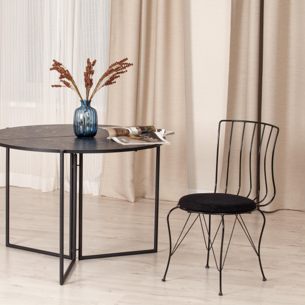 Стул LALITA (mod. 172) металл/ткань,  44 х 51.5 х 85 см, Black (черный) фото № 8