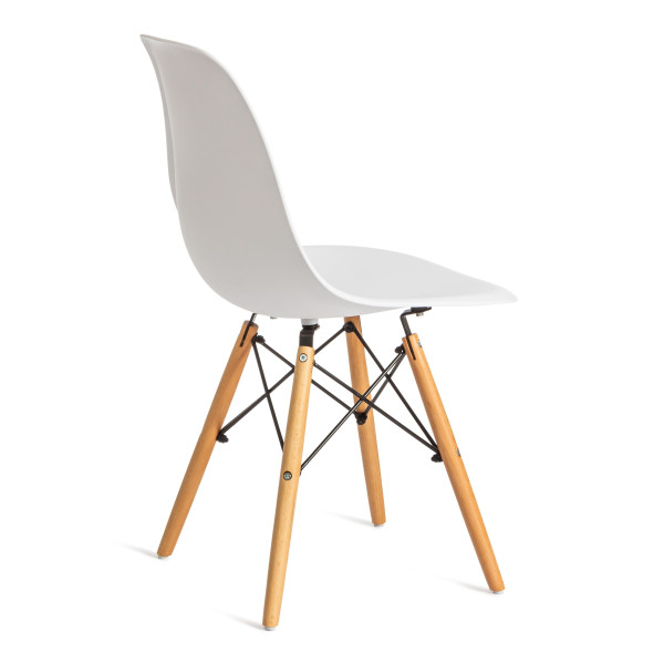 Стул CINDY (EAMES) (mod. 1801) дерево бук/металл/сиденье пластик, 45 х 40 х 82 см, White (белый) фото № 3