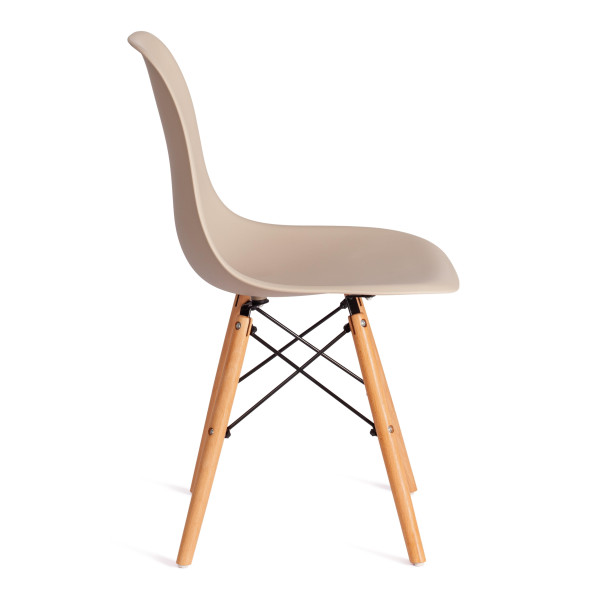 Стул CINDY (EAMES) (mod. 1801) дерево бук/металл/сиденье пластик, 45x51x82 см, Beige (Бежевый) фото № 2