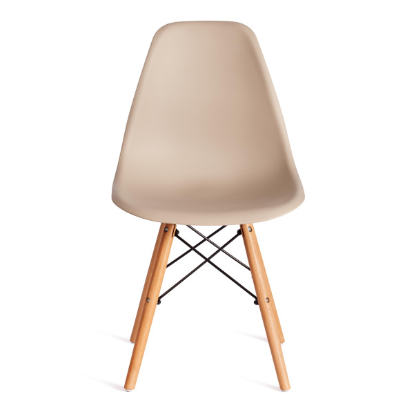 Стул CINDY (EAMES) (mod. 1801) дерево бук/металл/сиденье пластик, 45x51x82 см, Beige (Бежевый) фото № 5