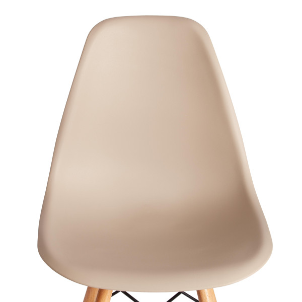 Стул CINDY (EAMES) (mod. 1801) дерево бук/металл/сиденье пластик, 45x51x82 см, Beige (Бежевый) фото № 6