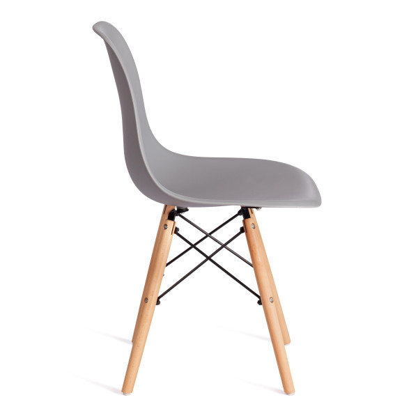 Стул CINDY (EAMES) (mod. 1801) дерево бук/металл/сиденье пластик, 45x51x82 см, Light grey (светло-серый) фото № 2