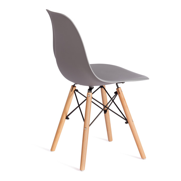Стул CINDY (EAMES) (mod. 1801) дерево бук/металл/сиденье пластик, 45x51x82 см, Light grey (светло-серый) фото № 3