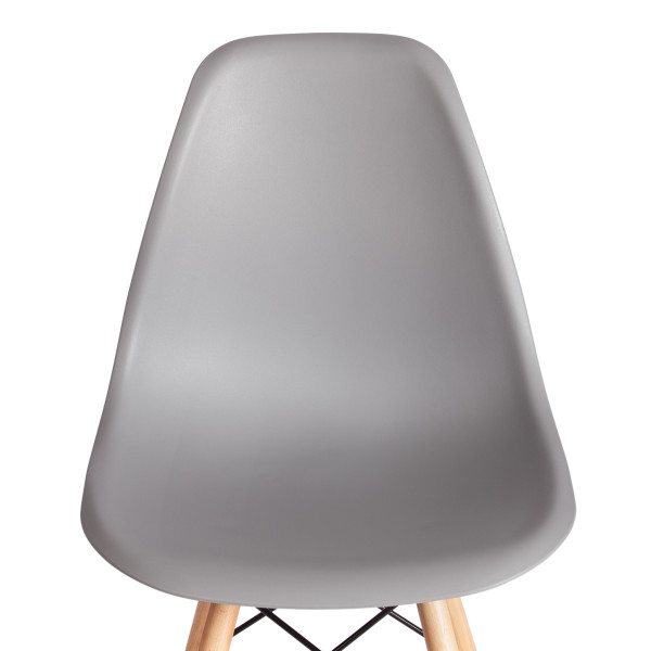 Стул CINDY (EAMES) (mod. 1801) дерево бук/металл/сиденье пластик, 45x51x82 см, Light grey (светло-серый) фото № 6