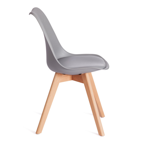 Стул TULIP (mod. 73-1) дерево/пластик/экокожа, 47,5x55x80 см, серый фото № 2