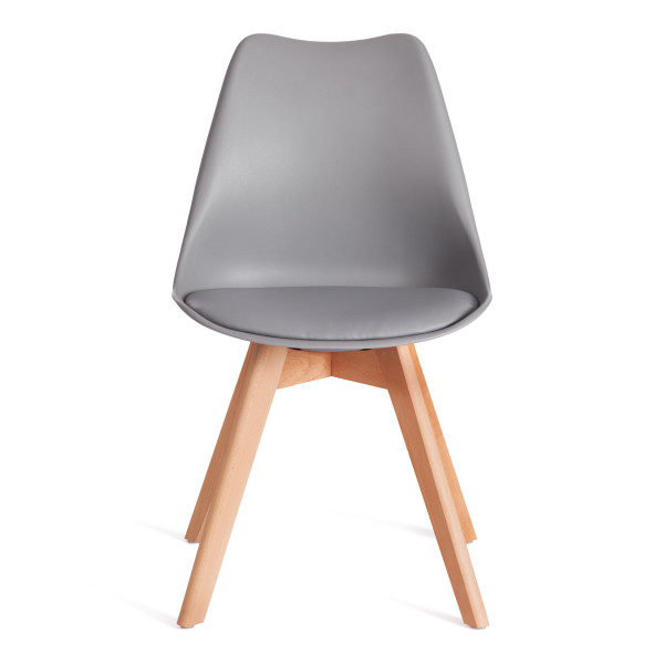 Стул TULIP (mod. 73-1) дерево/пластик/экокожа, 47,5x55x80 см, серый фото № 5