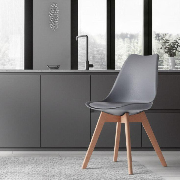 Стул TULIP (mod. 73-1) дерево/пластик/экокожа, 47,5x55x80 см, серый фото № 9