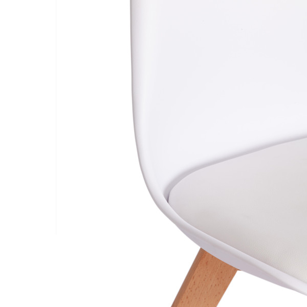 Стул TULIP (mod. 73-1) дерево/пластик/экокожа, 47,5x55x80 см, белый фото № 7