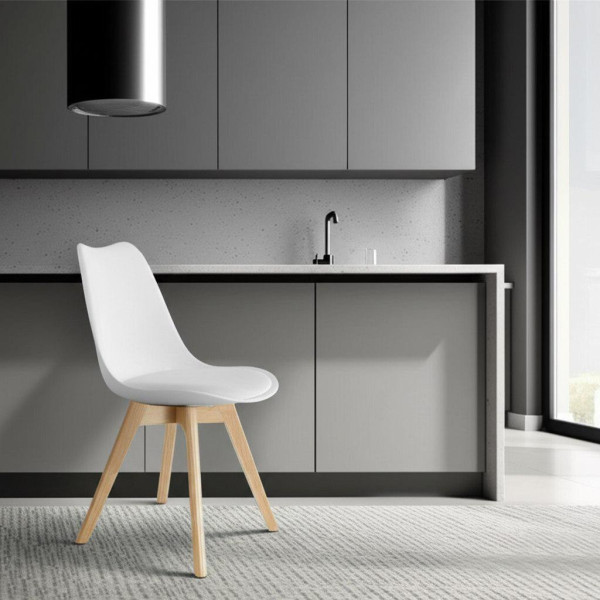 Стул TULIP (mod. 73-1) дерево/пластик/экокожа, 47,5x55x80 см, белый фото № 9