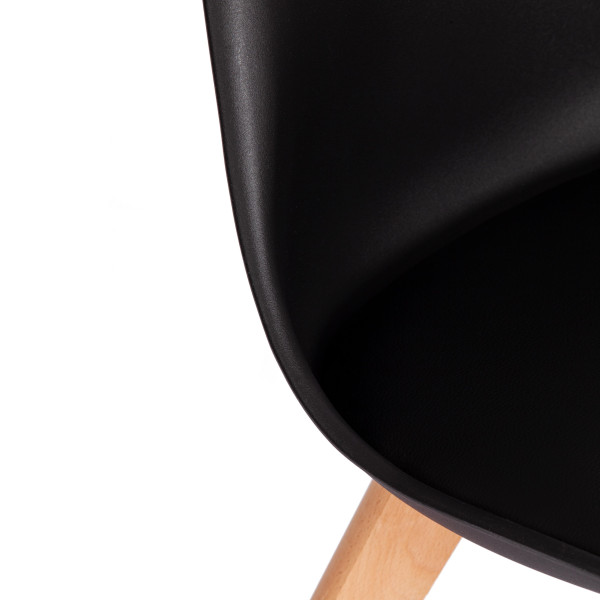 Стул TULIP (mod. 73-1) дерево/пластик/экокожа, 47,5x55x80 см, черный фото № 7