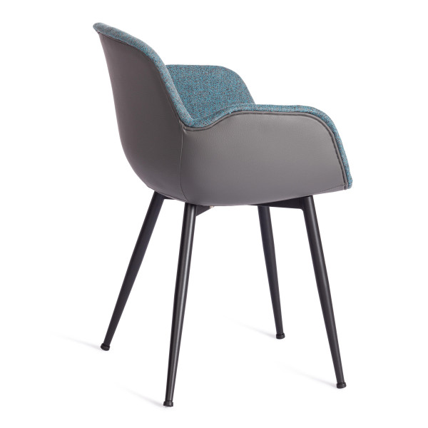 Стул VALENTINO (mod. PC45-2) металл/экокожа/ткань, 55 х 58 х 81 см, Turquoise (бирюзовый)/Grey (серый)/чёрный фото № 3