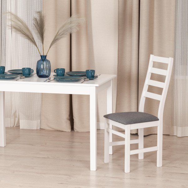 Стул ROSARIO Многослойная фанера, 39 х 39 х 99 см, white, ткань тёмно-серая (150) разобранный фото № 10