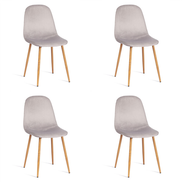 Стул Breeze/Бриз (мод. 4724) велюр/металл, 44х53х87см, светло-серый (HLR14)/натуральный фото № 10