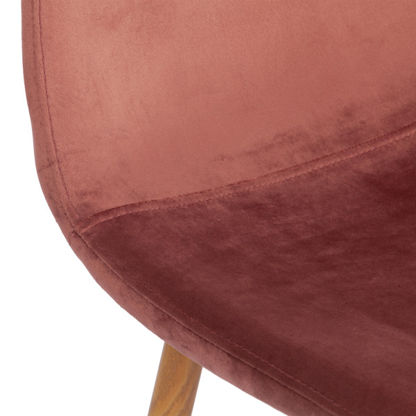 Стул BREEZE (mod. 4724) вельвет/металл, 44 х 53 х 87 см, Coral (коралловый) HLR44 / натуральный фото № 7